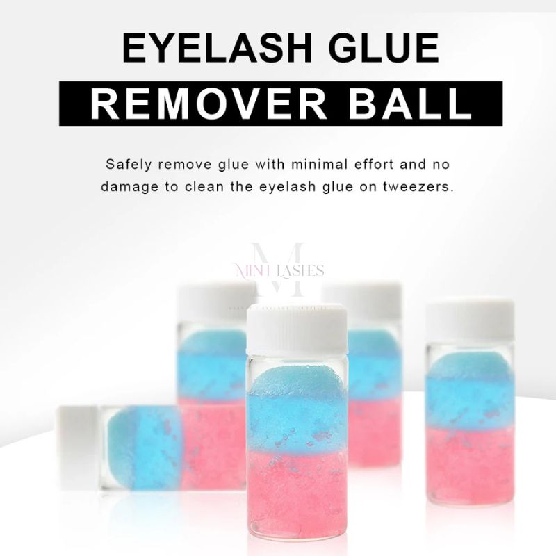 Set of eyelash glue remover balls designed for professional lash salons and technicians.