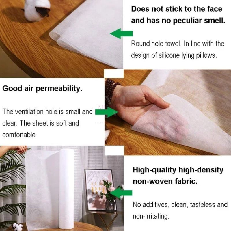 High-density non-woven disposable beauty bed sheet roll, hygienic, non-irritating, ideal for professional spa and lash clinics.