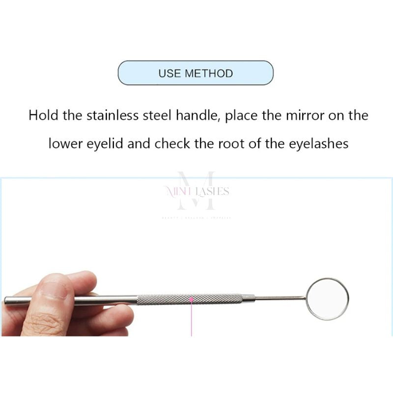 How to use eyelash inspection mirror to check lash roots during extension application.
