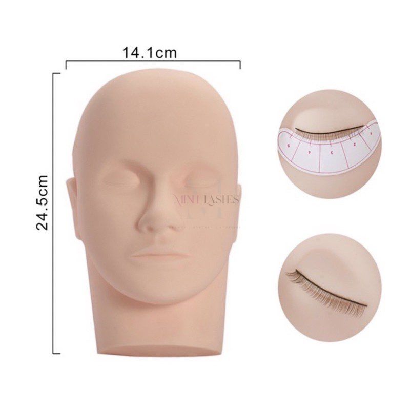 Minh Lashes lash training mannequin head for eyelash extension practice and lash mapping

