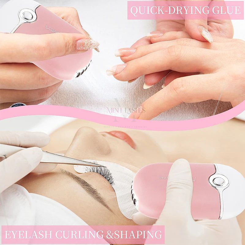 Mini air conditioning fan used for nail art and beauty treatment drying.