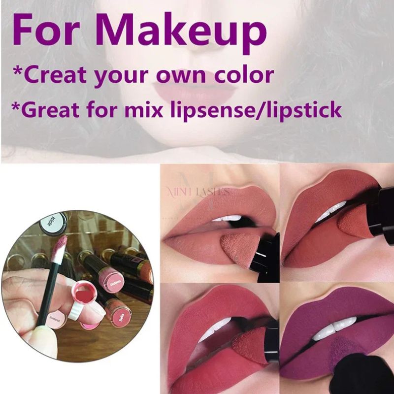 Disposable plastic ring cup used for mixing makeup pigments and lipstick shades.