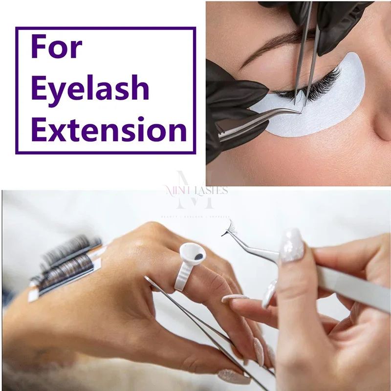 Plastic ring cup used by lash artists during eyelash extension procedures to hold adhesive or pigment.