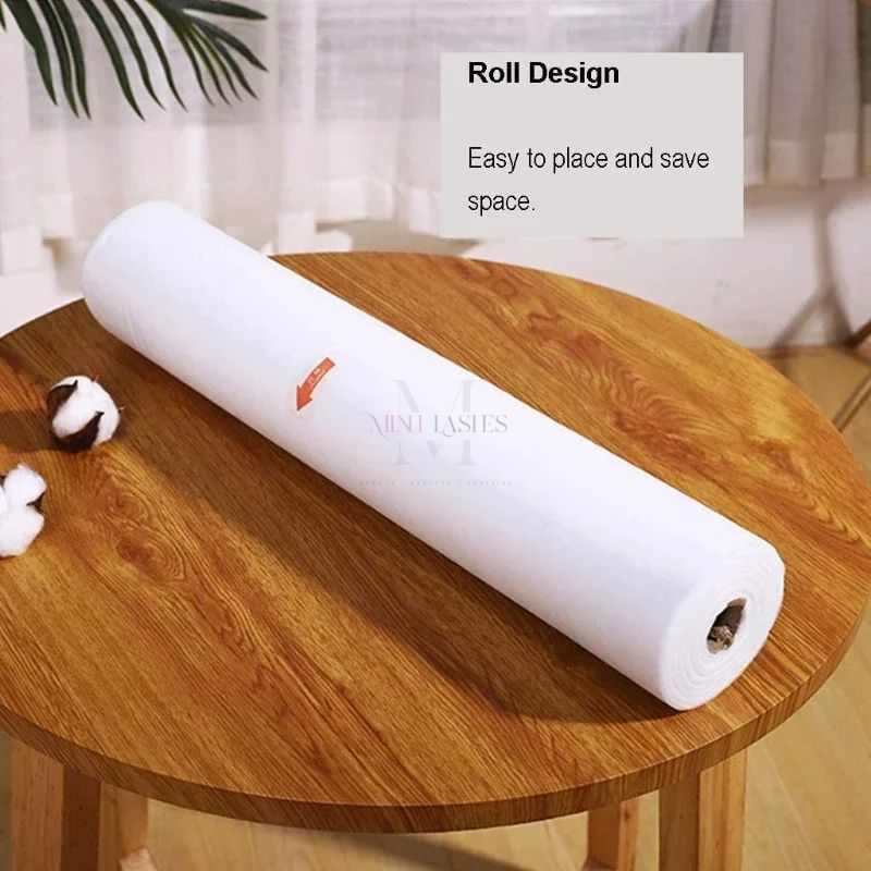 Roll design disposable beauty bed sheet allows easy placement, quick replacement, and space-saving storage.