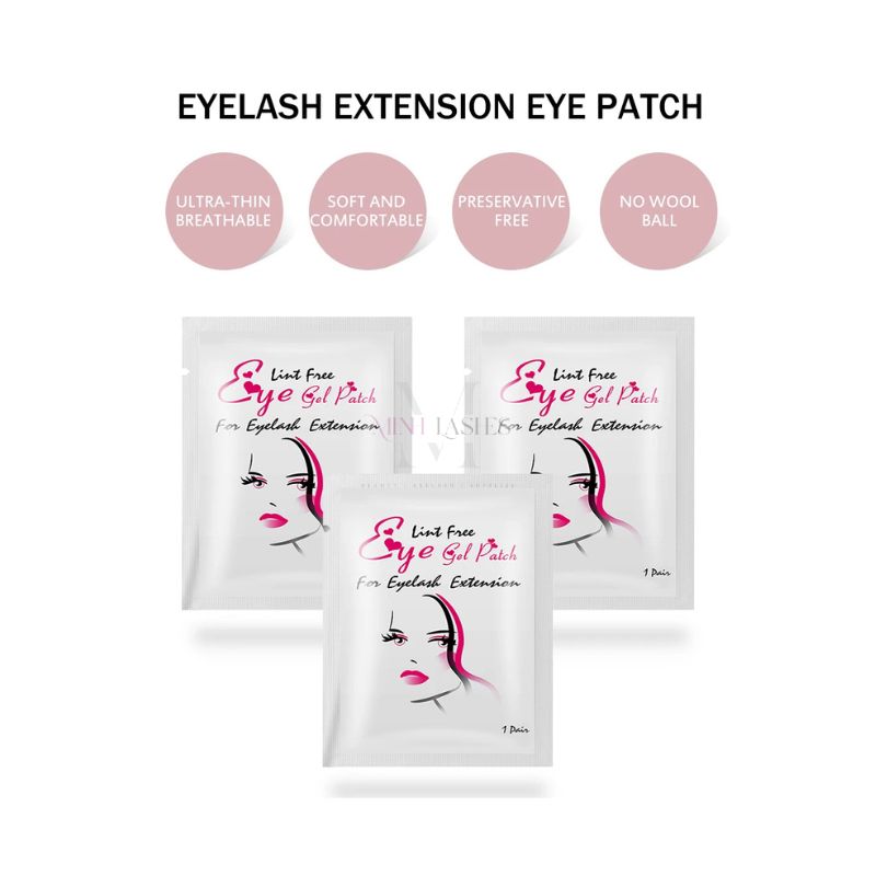 Ultra-thin breathable lint-free eye gel patches for professional eyelash extension treatments.