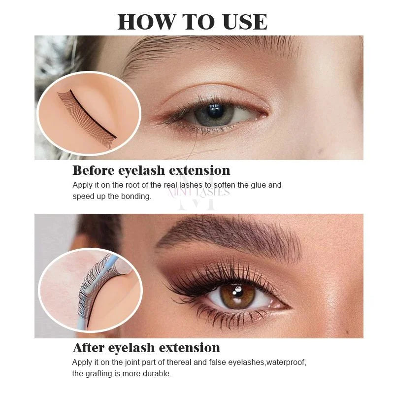Apply bond sealer before eyelash extension to soften glue and speed bonding