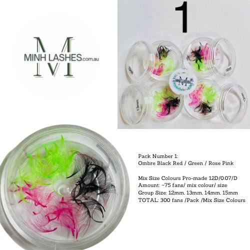 Mix Colour Premade Fans – 300 Fans