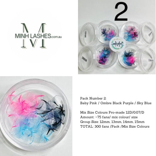 Mix Colour Premade Fans – 300 Fans