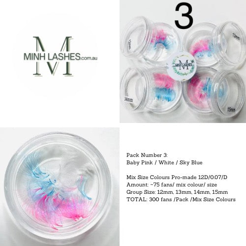 Mix Colour Premade Fans – 300 Fans