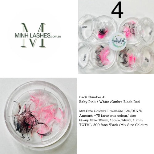 Mix Colour Premade Fans – 300 Fans