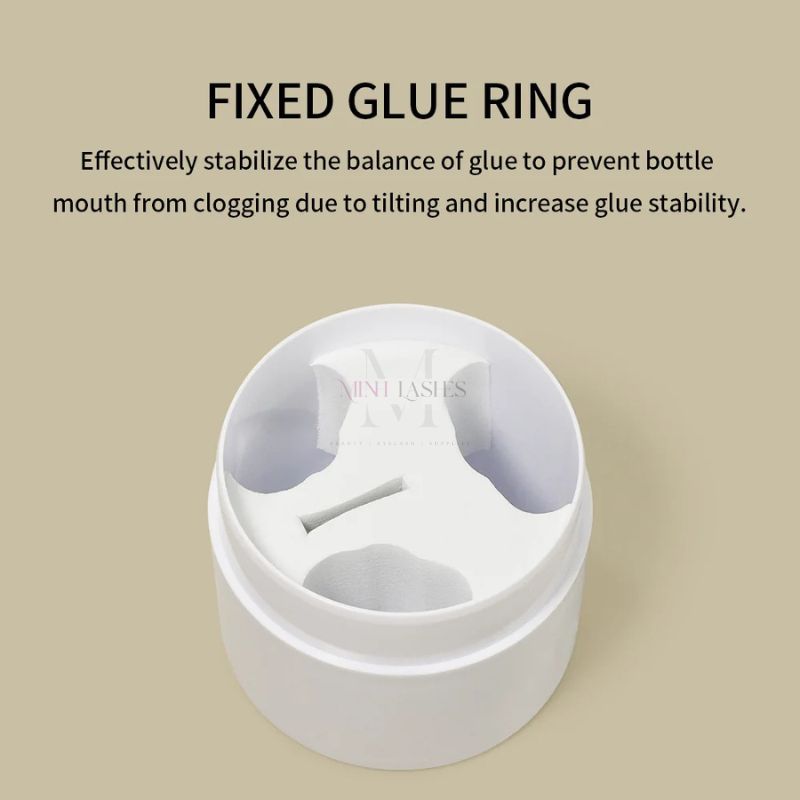 Fixed glue ring inside eyelash glue storage tank to stabilize bottles and prevent clogging.