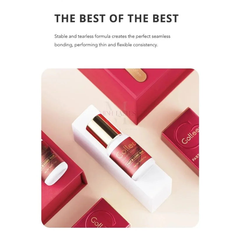 Comparison between Gollee professional lash glue and inferior eyelash glue