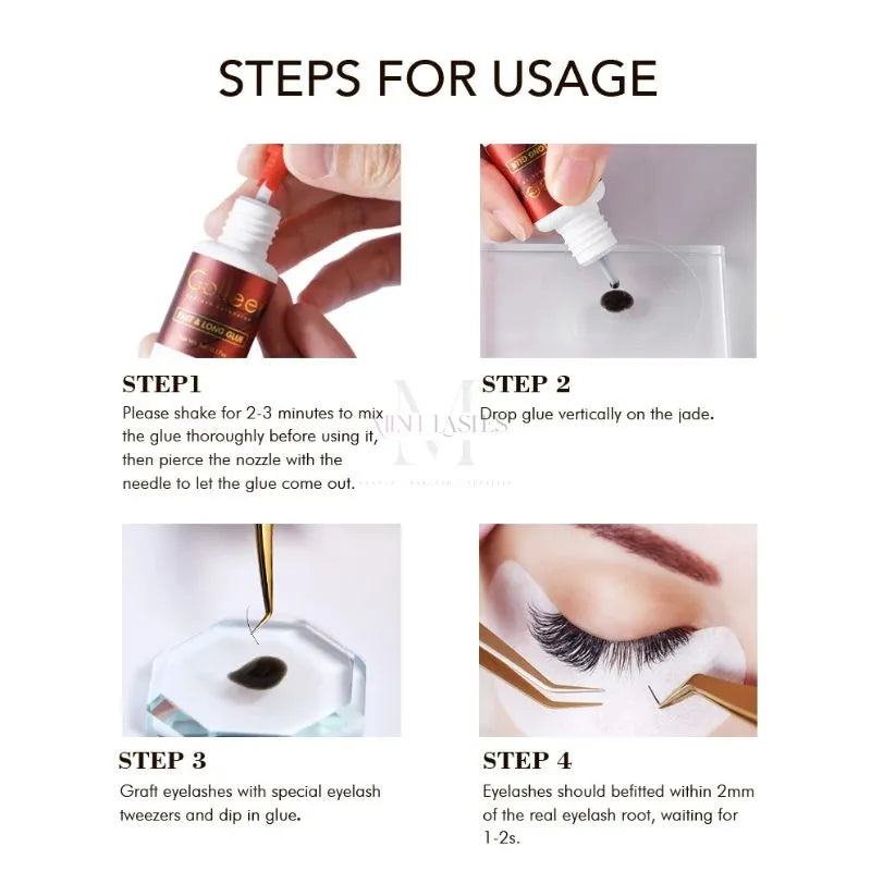 Significant waterproof and long lasting effect of Gollee eyelash extension glue on lashes