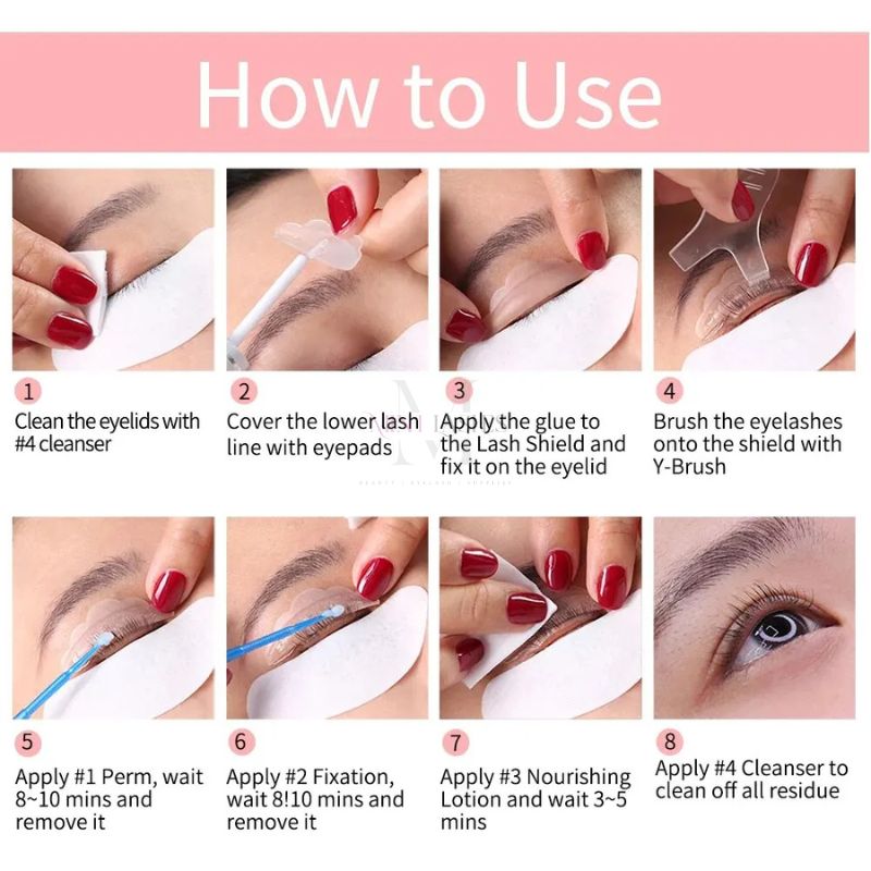 Step by step instructions on how to use lash lift kit safely