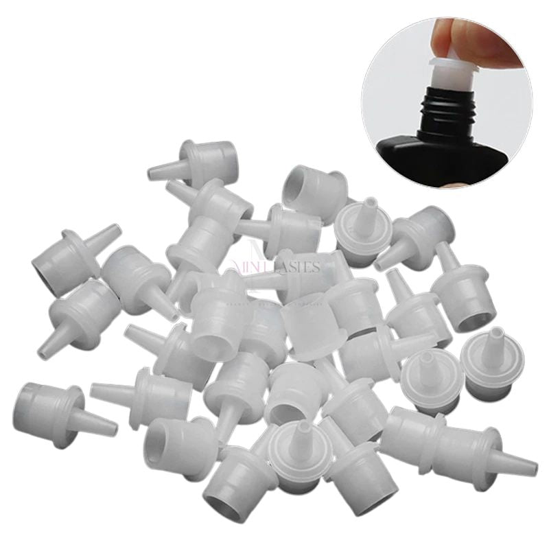 Lash glue nozzle compatible with eyelash extension adhesive bottles