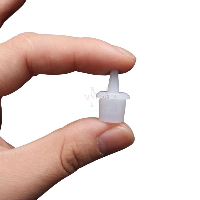 Lash glue nozzle compatible with eyelash extension adhesive bottles