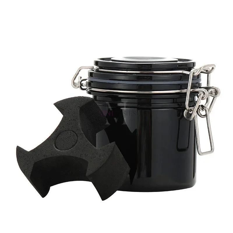 Lash glue storage tank featuring activated carbon insert for antibacterial and moisture control.