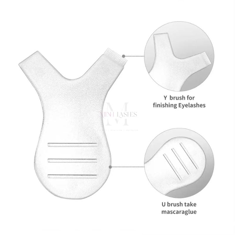 Y brush design for lifting and separating eyelashes during lash lift