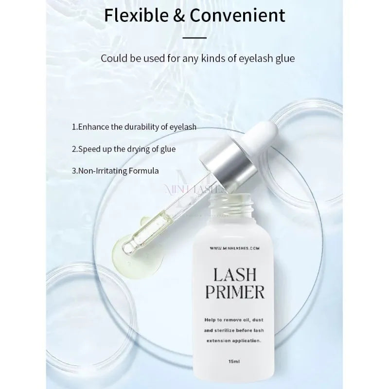 Lash primer enhances eyelash durability and speeds up glue drying time