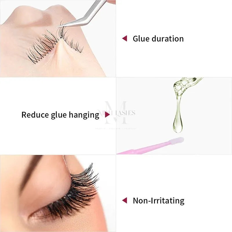 Lash primer helps extend glue duration and is non-irritating for eyelash extensions