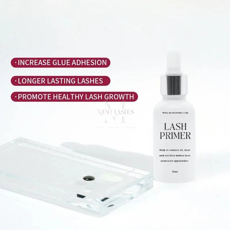 Lash primer increases glue adhesion and longer lasting eyelash extensions by Minh Lashes Beauty Supplies