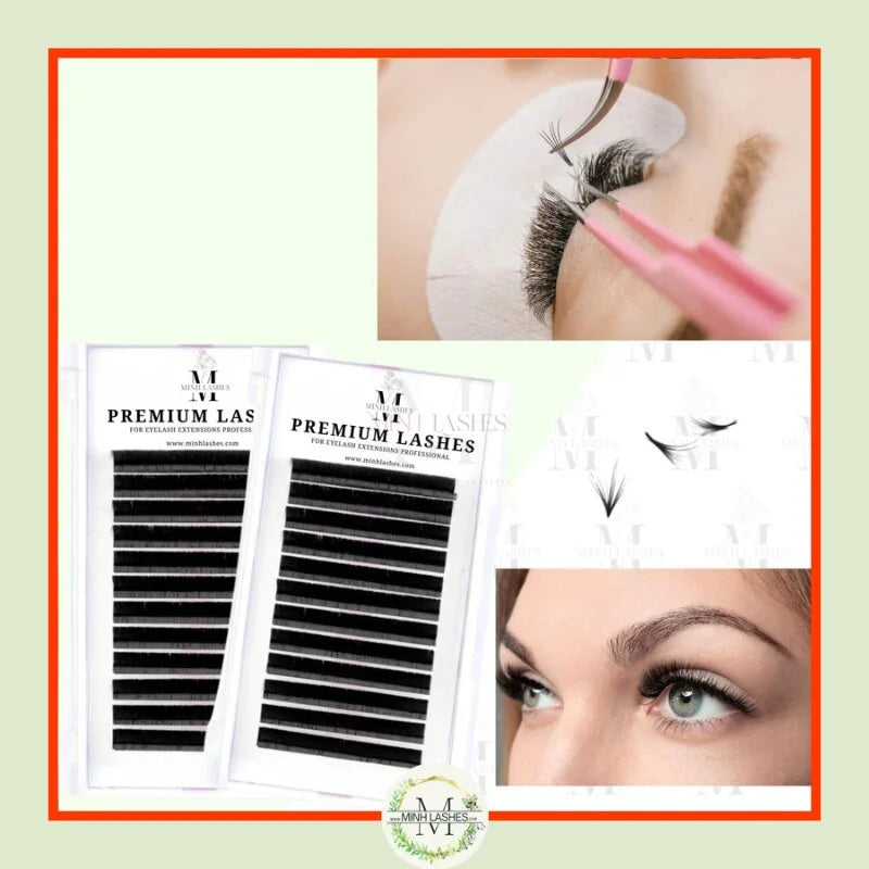 Premium eyelash extensions application using professional tweezers by Minh Lashes Beauty Supplies