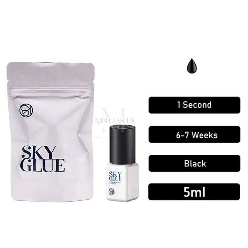 SKY Glue black cap eyelash extension adhesive with ultra fast 1 second drying time for professionals
