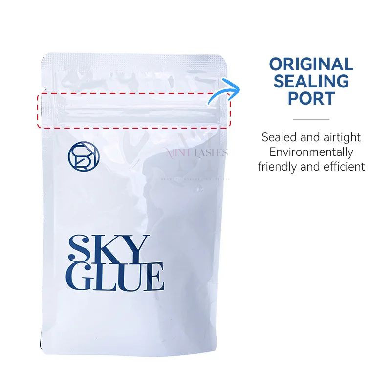 Sky Glue packaging with sealing port feature on a white background